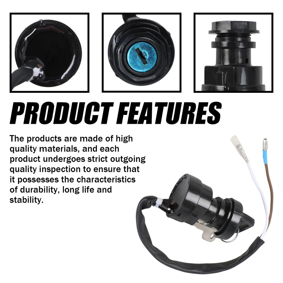 1x Interruptor de llave de encendido para Kawasaki KFX50 03-06 KLT200 81-84 KLT250 81-85 KLF300 Foto 2 de 4