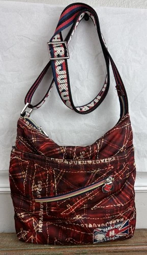Harajuku Lovers Plaid Jack Logo Crossbody Bag Red Y2K Gwen Stefani LAMB 9.5 X 10