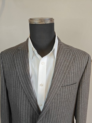 🇺🇲 Hickey Freeman Mens 40R Brown Stripe Two Button Wool Sports Coat USA - Picture 2 of 10