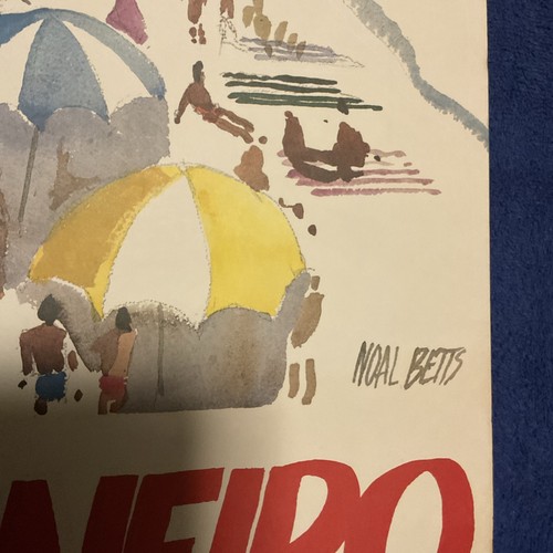Vintage 1980er 22x37 "NOAL BETTS", Rio De Janeiro Lithographie, Künstler signiert - Bild 7 von 9