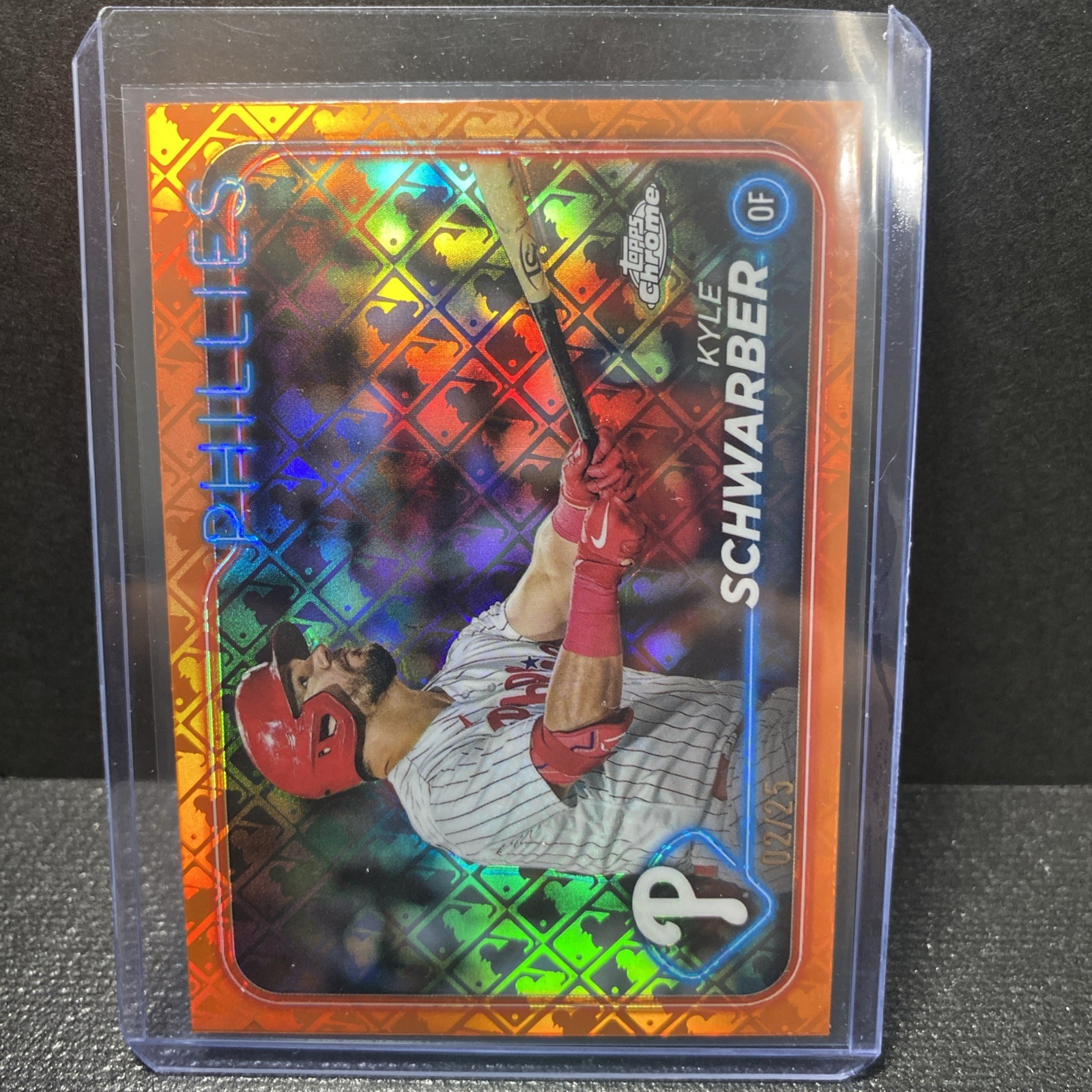 2024 Topps Chrome Logofractor Kyle Schwarber Orange /25