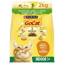 Go-Cat Adult Indoor Chicken & Veg Dry Cat Food 2kg, Pack of 4 3.31 per kilo