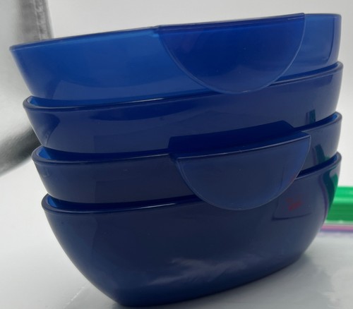 Tupperware LOT 4 Open House Collection Little Dipper Bowls Blue 4795 NEW - Picture 3 of 3