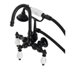 Kingston Brass AE9T Aqua Vintage Wall Mounted Clawfoot Tub Filler - Black