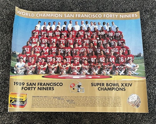 1989 SF San Francisco 49ers Super Bowl Team Poster Super Bowl XXIV | 17 x 22