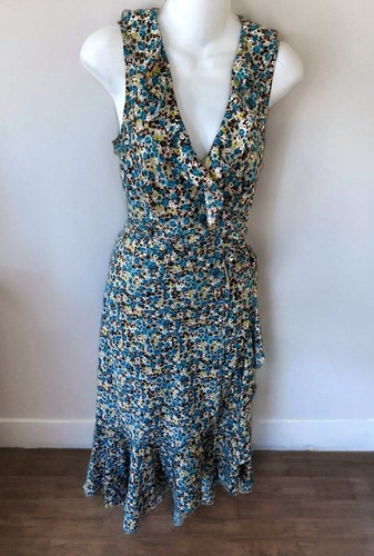 Vintage Moda International MIDI Wrap dress Size 8 Floral Coquette Girly Summer - Picture 2 of 8