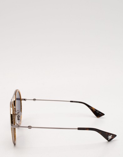 RRP€366 GUCCI GG0061S Round Pilot Sunglasses Glitter Frame Bee & GG Logo - Picture 3 of 10