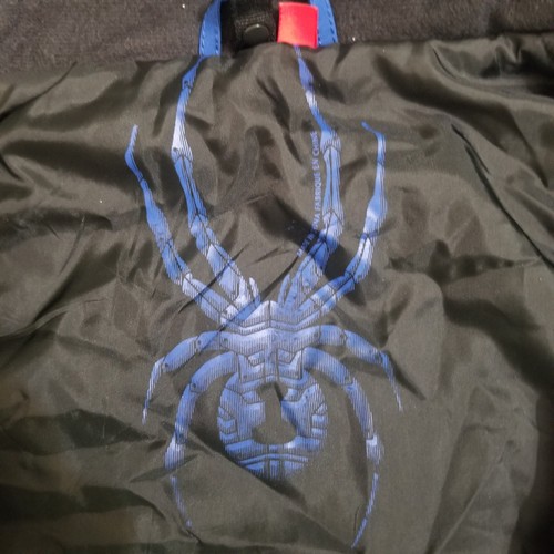 Spyder Ski Snowboard Jacket Boys Size 12 Youth  Blue Black Hooded Winter Zipper - Picture 5 of 8