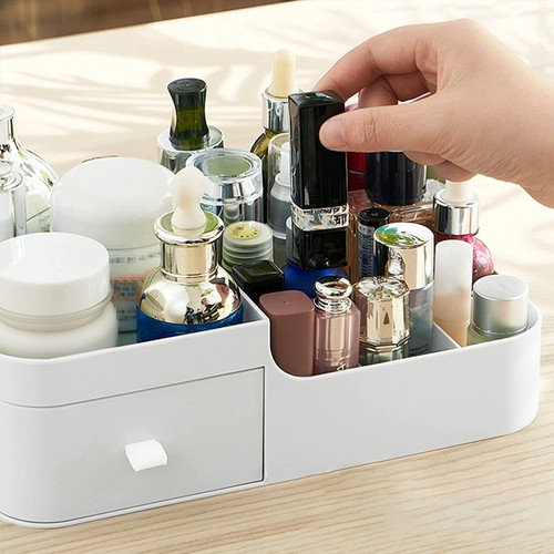 Bathroom Organizer Countertop Plastic Makeup Storage Box with Drawer - Picture 3 of 11