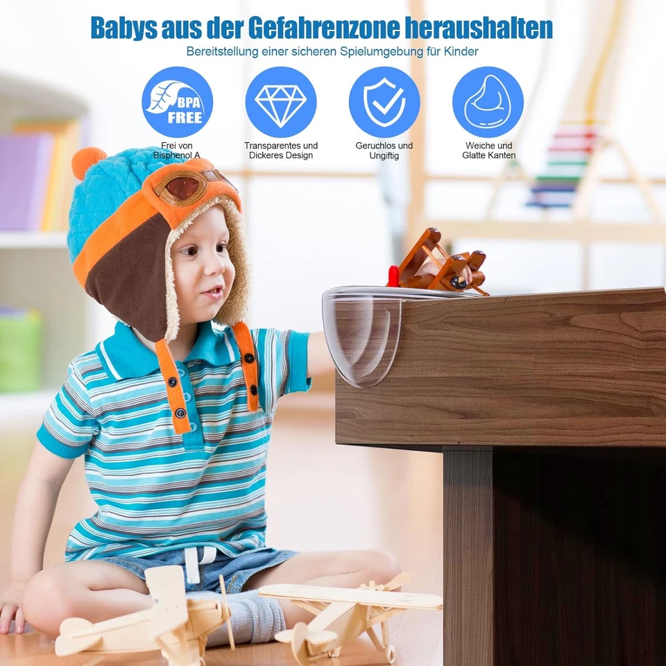 Paraspigoli per Bambini, 32 Pezzi, Autoadesivi in Silicone Trasparente, 2 Forme, - Immagine 3 di 4