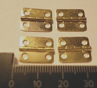 4 x Scharnier Schatulle 16x13mm Puppenhaus Schmuck Holzkiste Schmetterling goldfarben C020