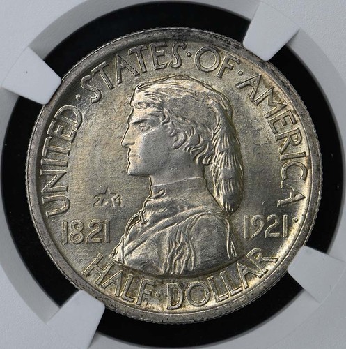 MISSOURI 1921 2X4 Silver Commemorative 50C NGC MS65 - Picture 3 of 4