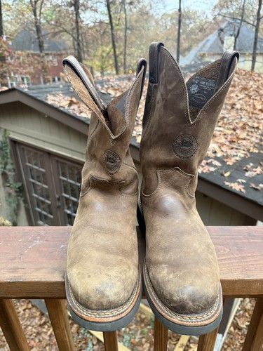 Justin Original Work Boots Soft Toe Men's Sz 11.5 D Style 4442 Made In USA - Picture 3 of 11