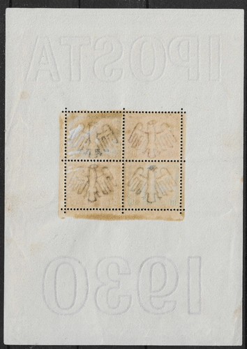 REICH ALEMÁN 1930 IPOSTA HOJA RECUERDO MICHEL BLOQUE 1 MNH - Imagen 2 de 3