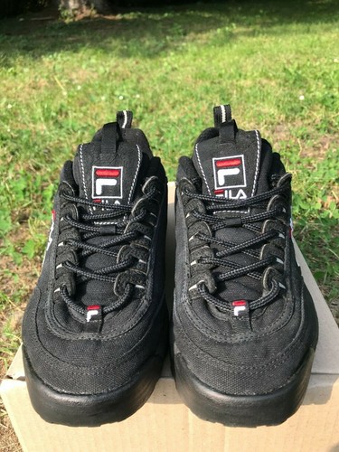 Vintage Fila Disruptor Zapatillas Mujer Talla US 5.5 (38) Negro Blanco Raro - Imagen 3 de 12