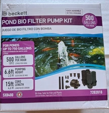 Beckette Pond Bio Filter Pump Kit 5XB400 7202010 500GPH  NEW