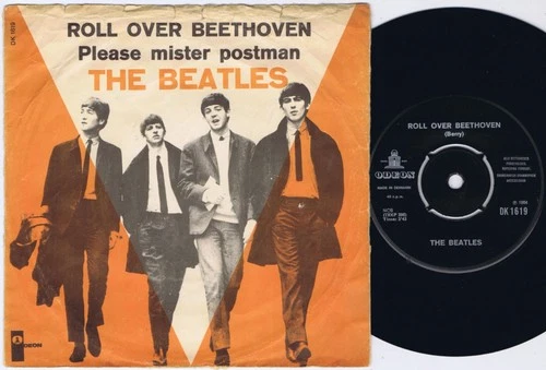 THE BEATLES Roll Over Beethoven Danish 45PS wide tab opening ℗ 1964 Odeon 7”