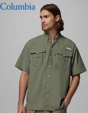 Columbia PFG Bahama II Short Sleeve Angler Fishing Shirt In Cyprus Men  s Large