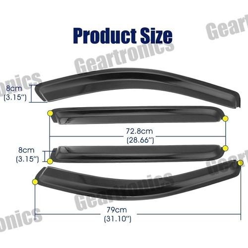 4Pcs Set For 2004-2008 FORD F-150 CREW CAB Window Vent Visor Shades Rain - 第 5/11 張圖片