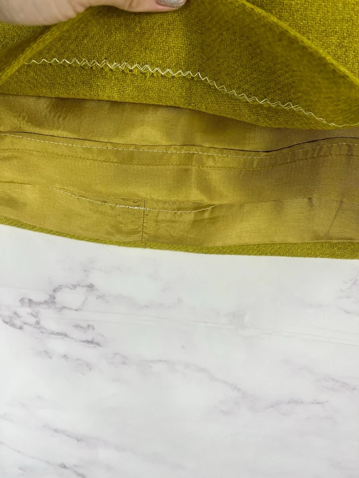 BODEN Wool Skirt Chartreuse Yellow Mod Plus Size 18L - Image 4 of 4