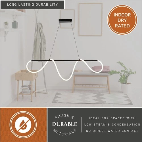 Vaxcel Lighting H0303 58"W LED Linear Chandelier - Black - Picture 7 of 11