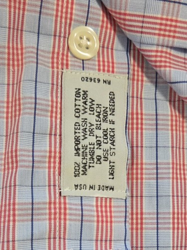 Camisa De Colección Gitman Bros Abotonada Manga Larga Hombres Talla Mediana Azul y Rojo EE. UU. - Imagen 10 de 12