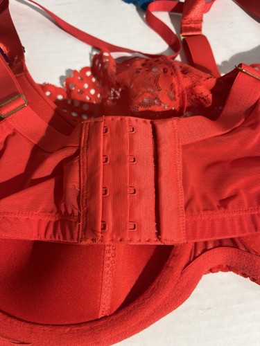 CACIQUE Seriously Sexy Collection 42DD Two Balconettes Blue&Red Lace NWT - Picture 3 of 13