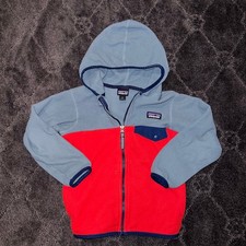 VTG Patagonia Baby Fleece Jacket 4T Red/Gray Fleece Full Zip Soft Hoodie Sweater