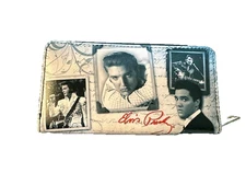 Elvis Presley Wallet 7.5"X4" - Zippered -Licensed Signature Product **NEW**