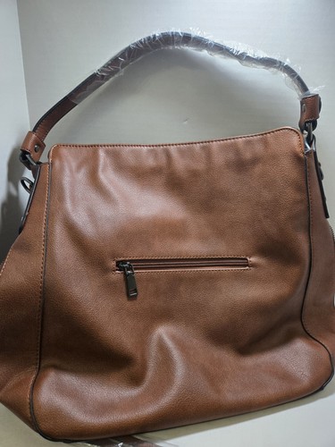 Realer Soft Brown Faux Leather Purse Handbag Large Hobo Crossbody - Picture 2 of 12