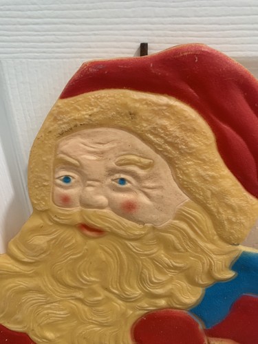 RAR Vintage Weihnachten Santa Spielzeug Tasche Hof Kunst Hof Dekoration 34" Rarität Kunststoff - Bild 3 von 4