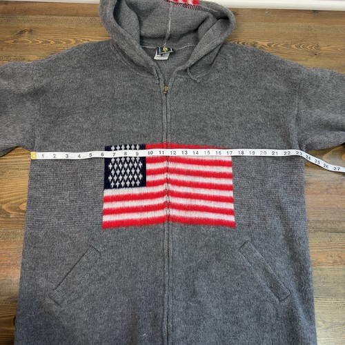 100% Wool Tejidos Indiana’s Full Zip America Flag Sweater - Imagen 5 de 6