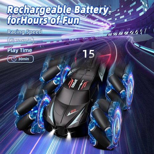 Coche de acrobacias RC, 2,4 GHz 4x4 detección de gestos coche de control remoto con luz fría a... - Imagen 5 de 6