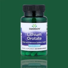 Swanson, Orotato di litio, 5 mg, 60 capsule vegetali