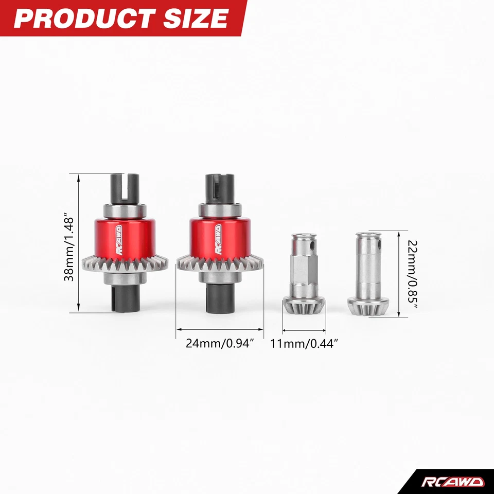 RCAWD Front Rear 30T Diff Assembly 12T Input Gear Set For ARRMA Grom LOSI Series - Image 2 of 4