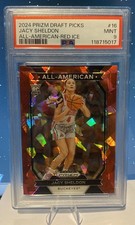 2024 Prizm Draft Picks #16 Jacy Sheldon All-American-RED ICE PSA 9