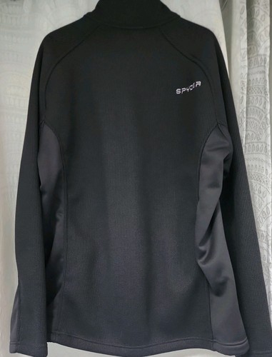 Spyder Mens Black Half Zip Up Long Sleeve Pullover Jacket Size X Large T11 - Picture 2 of 7