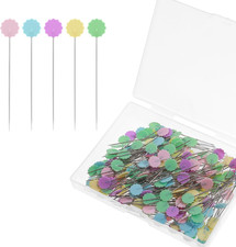 200 Pcs Flat Head Straight Pins, Flower Head Sewing Pins Multicolor Fixed Sewing