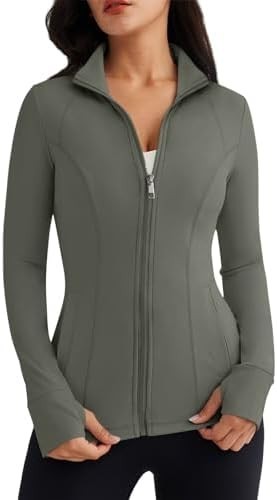 Womens Lightweight Zip Up Jackets Turtleneck Hoodies Athletic Workout Clothes