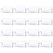 16 Pack Clear Desktop Business Card Holder Display, Plastic Business Card Sta...
