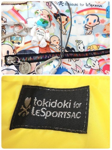 LeSportsac Tokidoki Schultertasche Tasche Mehrfarbig Gelb Regenbogen mit Anhänger - Bild 4 von 11