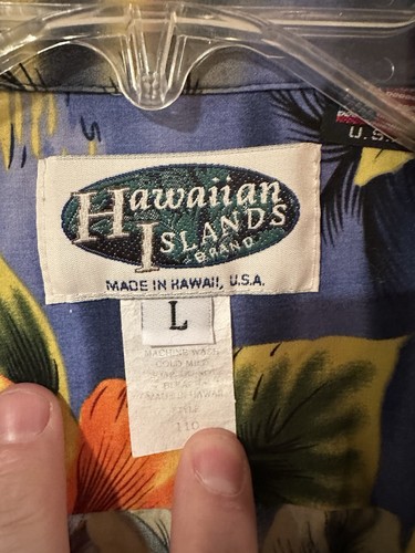 Men’s L Hawaiian Islands Brand Flowered Hawaii Shirt - Picture 2 of 5