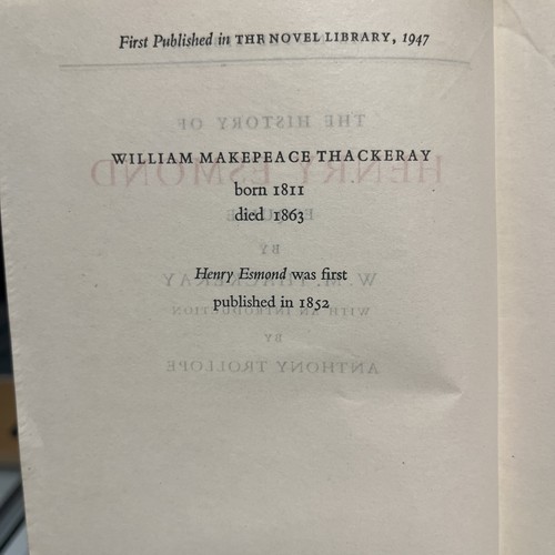 Henry Esmond, Thackeray - The Novel Library 1947 - Picture 5 of 7