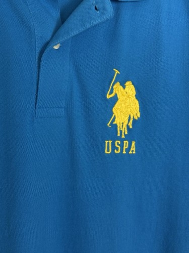 US Polo Assn. Big Pony #3 Shirt Mens XL Blue Yellow Short Sleeve Cotton Y2K - Picture 9 of 9