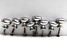 Lot 12 Vintage Retro Polished Chrome Cabinet Door Knobs Drawer Pulls w/Screws