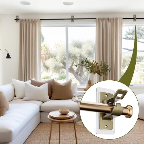 No-Screw Curtain Rod Holders - 8 Pack, Rustic Brown - Picture 9 of 9