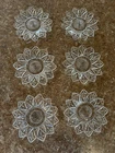 Lot of 6 Vintage Clear FEDERAL GLASS Sunburst/Starburst 6 1/2" Small Plates