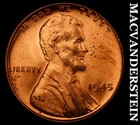 1945 Lincoln Wheat Cent - Red Choice Gem Brilliant Unc  No Reserve  #i1520