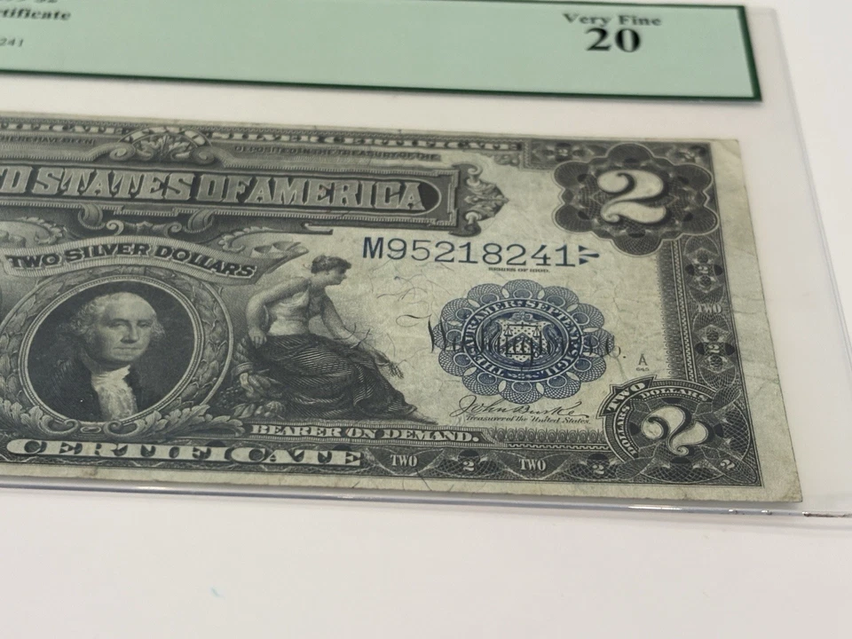 1899 $2 Silver Certificate — PCGS Currency VF20 🔥 No Issues! - Image 3 of 4