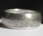 Handmade Aztec Calendar Coin Ring Made From .999 1/2 oz Silver Coin Size 7 to 15